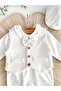 Luis Caped Bow Tie Detailed 100% Cotton Snap Fastener Jumpsuit and Vest Set - 5