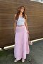 Women's Pink Cotton Maxi Lined Muslin Skirt - 5