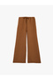Tie-Waist Modal Fabric Wide-Leg Striped Trousers with Pockets - 3