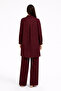 100% Linen Elastic Waist Sequin Embroidered Lined Trousers Set - 6
