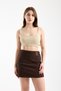 High Waist Buckle Shorts Mini Skirt Black Slim Fit Women - High Waist Buckle Skort - 5
