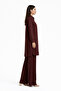 100% Linen Elastic Waist Sequin Embroidered Lined Trousers Set - 3