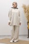 V-Neck Knitwear Set Tsd260117 Beige - 4