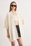 Women's White Oversize Wide Fit Seasonal Knitwear Cardigan Hrk-19000482 - 3