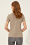 Women's Khaki Basic Polo Collar T-Shirt 50248991-Vr027 - 5