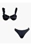 Chic Black Rose Detailed Bikini Set - 4