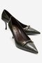 Poesy Green Print Buckle Women's Heeled Shoes