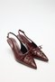 Heels 2512 - Pointed Toe Lace Detailed Burgundy Women's Heels - 3