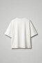 Men's Boxy Fit Crew Neck Letter Printed T-Shirt Ecru - 2