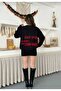 Unisex Star Patterned Oversize Crew Neck Knit Sweater - 3