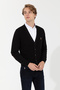 Men's Black Basic Knitwear Cardigan 50251881-Vr046 - 3