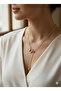 3S Zircon Stone Ring Detailed Steel Design Necklace