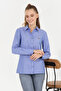 Women's Cobalt blue Long Sleeve Basic Shirt 50256672-Vr032