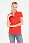 Women's Red Basic Polo Neck T-Shirt 50256287-Vr030 - 4