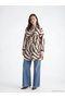 Lcw Everyday Brown Patterned Belted Women's Shirt Tunic - 2
