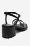 Lavish Black Genuine Leather Women's Thick Heeled Sandals - 5