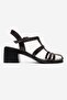 Cielos Brown Genuine Leather Women's Thick Heeled Sandals - 4