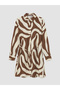 Lcw Everyday Brown Patterned Belted Women's Shirt Tunic - 6