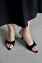 Franco Women's Heeled Suede Sandals Black - 3