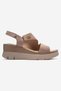 Sophie Beige Suede Genuine Leather Women's Wedge Heeled Sandals - 4