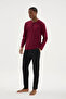 New Modal Super King Size Long Sleeved 4 Season Fabric Men's Pajama Set - 5