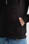 Black Men's Three Thread Non-Padded Zippered Hooded Sweatshirt - 8