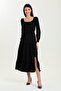 Beli Belted Square Neck Summer Slit Dress