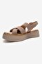 Vien Beige Suede Genuine Leather Women's Sandals - 6