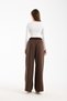 Belt Detail Textured and Drapey Business Palazzo Pants High Waist - 8