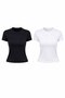 Women's 2-Piece T-Shirt Bodycon Crop - 2