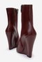 Burgundy Leather Pointed Toe Wedge Heeled Women's Boots Polly - 4