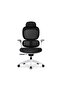 Modern Ergonomic Executive Office Chair with Adjustable Headrest, White Frame – Ideal for Office