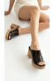Antique Wicker Look High Heeled Comfortable Women's Summer Slippers Sandals - 2