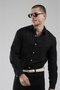 Trend Biz Regular Fit Lattice Fabric Embroidered 100% Cotton Men's Shirt