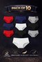 Women'S, Cotton-Pack Hipster Basic Slip Panties, Hygienic Cotton Pack Structure, Stylish Design, 10-Pack Package