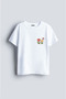 Tulip Flower Printed Crew Neck White Kids T-Shirt T-Shirt