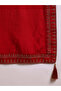 Red Silk Blend Solid Embroidered A-Line Kurta Palazzo With Dupatta - 6