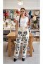بنطلون إكرو مطرز منقوش - 4
