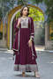 Magenta Georgette Solid Yoke Design 2-Piece Anarkali Set - 6