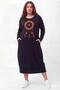 Women's Plus Size Tassel Detail Long Sleeve Dress - 2