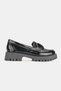 WOMEN'S BLACK Patent Leather Genuine Natural Leather Buckle LOAFER SHOES - 5