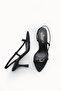 Stella Alba Women's Open Back Thin Heeled Shoes 00121901 Black Nubuck - 6