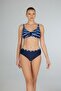 Women's Batik Print Navy Blue Shaping / Sculpting Printed Oversize Bikini Set - 3
