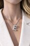 Silver Color Bubble Necklace with Steel Chain and Zircon Stone Letter E - 2