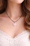 Women's Natural Pink Quartz Stone Heart Necklace - Stone of Love and Peace