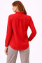 Women's Long Sleeve Shirt with Buttons, Classic Collar, Suitable for Casual and Office Wear - Red - 4