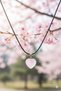 Women's Natural Pink Quartz Stone Heart Necklace - Stone of Love and Peace - 3