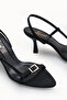 Stella Alba Women's Open Back Thin Heeled Shoes 00121901 Black Nubuck - 2