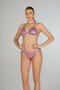 طقم بيكيني نسائي مثلث الشكل بلون أرجواني لامع مع إكسسوارات - 3