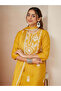 Mustard Silk Blend Straight Embroidered 3-Piece Kurta Set - 2